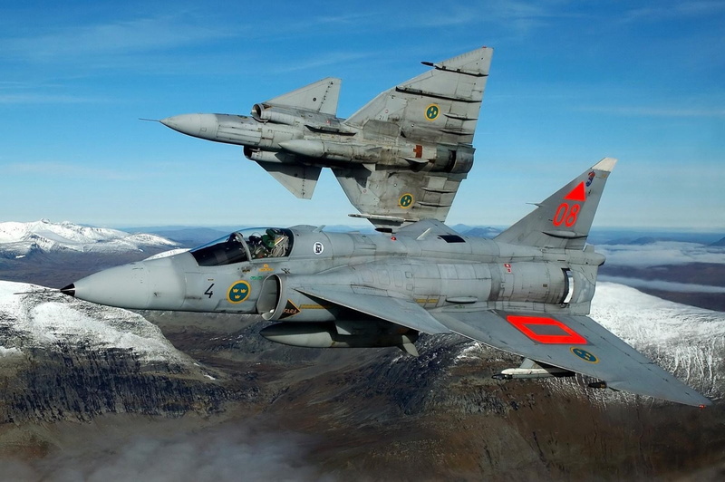 Jet Fighters, Military, Sweedish, 1080P, Saab 37 Viggen