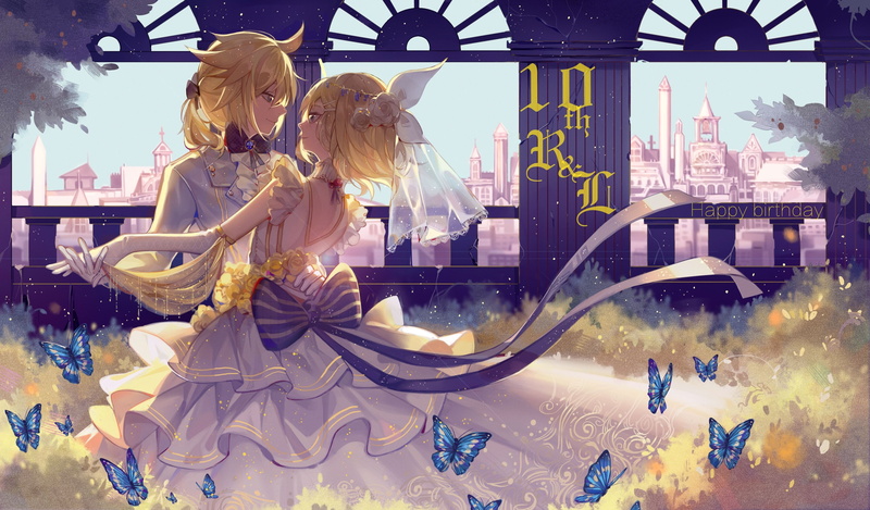 street, nature, celebration, real people, dress, 2K, incidental people, city life, building exterior, vocaloid, dancing, kagamine rin, built structure