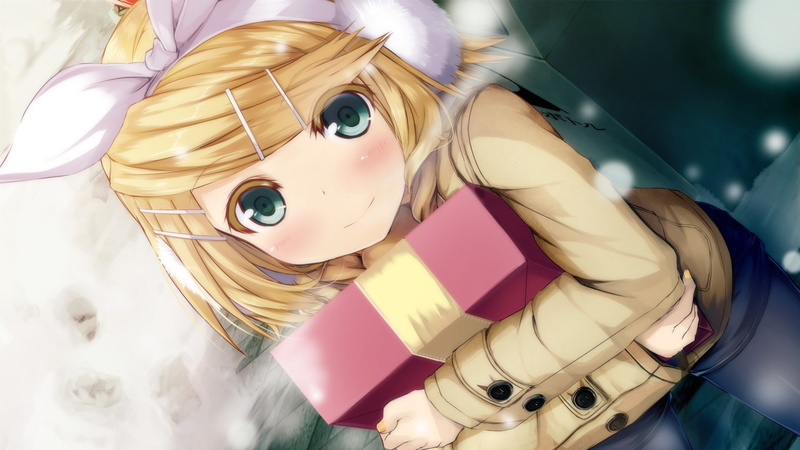 anime girls, Kagamine Rin, Vocaloid, anime, snow, 1080P