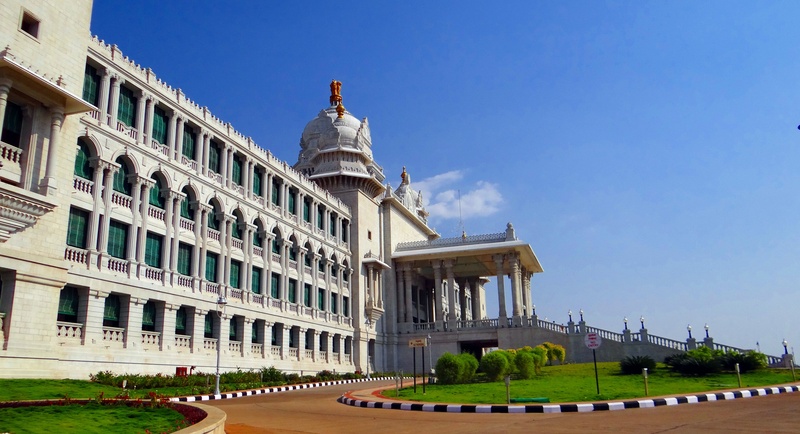 karnataka, building exterior, day, suvarna vidhana soudha, legislative building, legislature, nature, sky, history, travel, the past, india, art and craft
