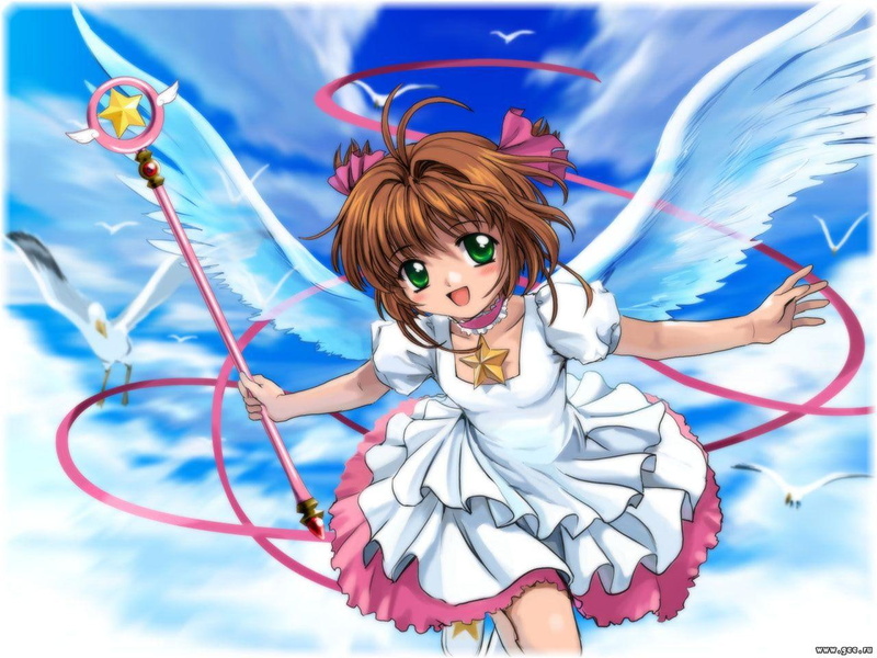 Sakura, art, 720P, Captor, anime, hd, Card, Angel