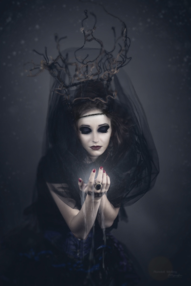 fashion, headdress, portrait, fairy tales, costume, gotish, wearing, females, mask, dark, black, the witch, holding, cemetery, hairstyle, coffins, disguise