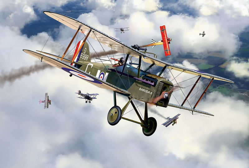 Dogfight, UK, War in the air, biplane, 1080P, S.E.5a, The first World war, single column