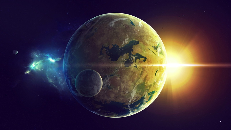 planet - space, satellite view, shape, sea, night, science, planet, globe - man made object, planet earth, lens flare, glowing, three dimensional, astronomy