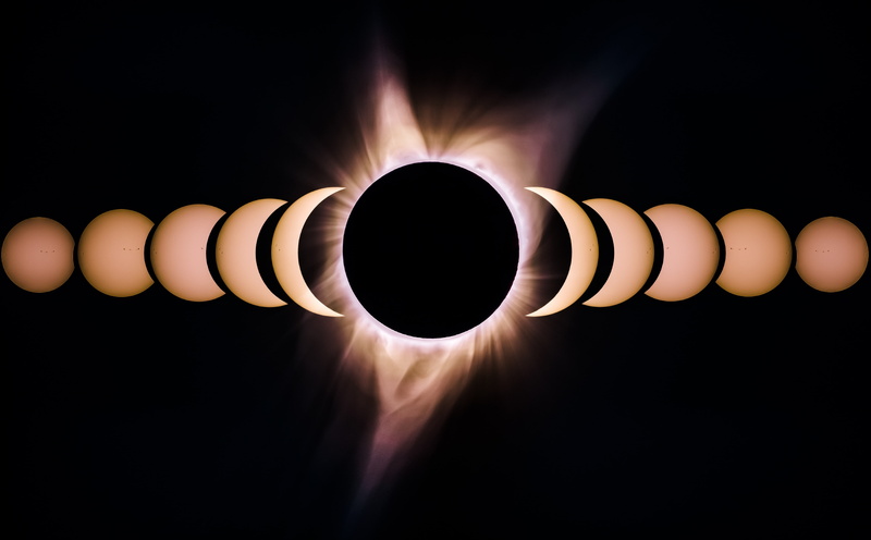 totality, solarflares, stages, 5K, solar, Phases, Beautiful, Space, corona, Full, Eclipse, astronomy