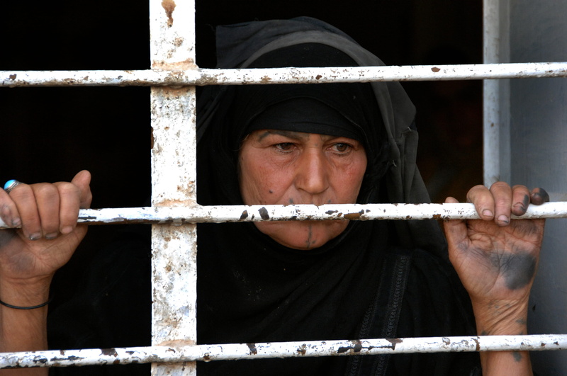gate, metal, viewing out, iraq, portrait, building, architecture, holding on bars, trapped, 4K, adult, female, crime, house, sadness, emotion, people