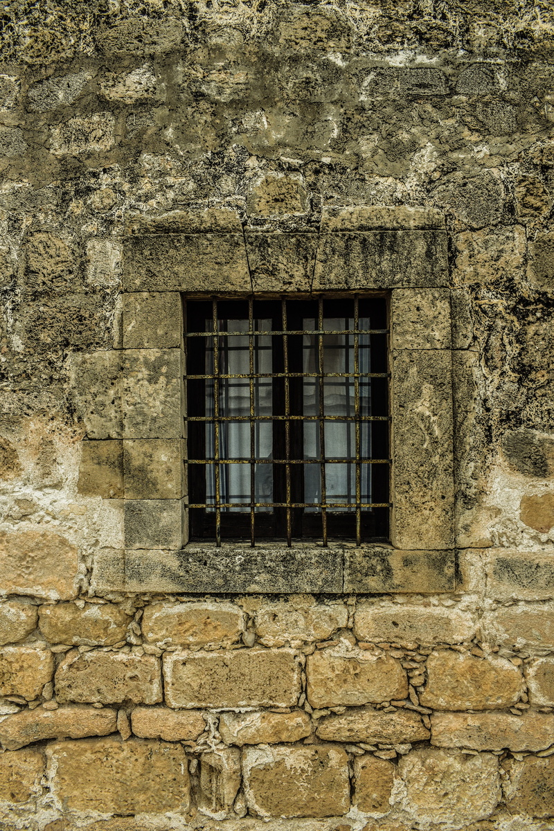 Stone, old, history, low angle view, pattern, christianity, house, no people, church, window frame, Cyprus, ayia anna, Window, medieval, orthodox, building