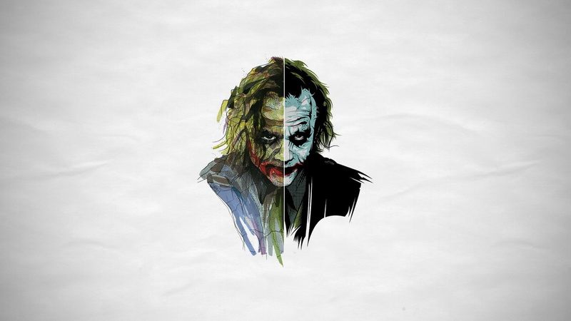 digital composite, Heath Ledger, nature, Joker, cloud - sky, day, craft, mid-air, sky, 1080P, human representation, bird, Batman, flying, wind, low angle view