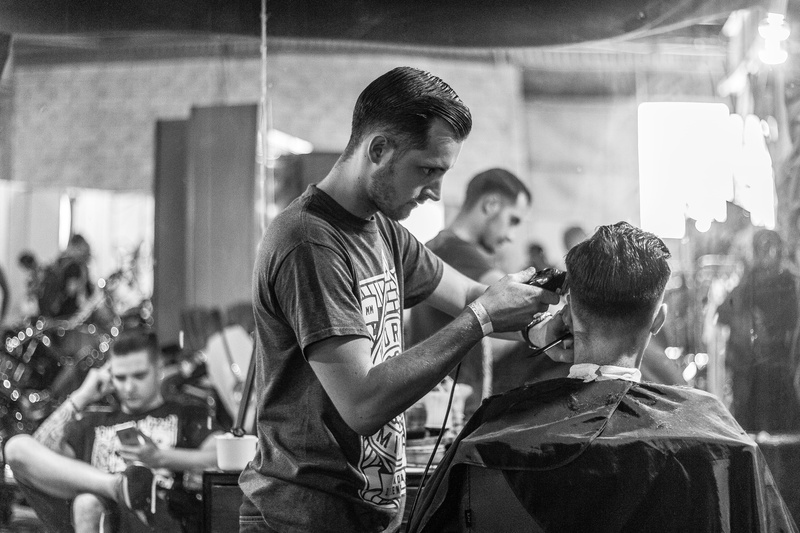 administration, casual clothing, person, music, profession, indoors, men, barber, reflection, group, hair, hairdresser, real people, people, bokeh, barber shop