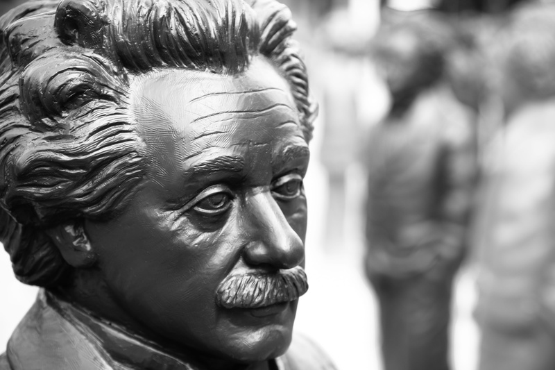 art and craft, 5K, people, male likeness, close-up, blue, bust, statue, physicist, sculpture, exhibition, ulm cathedral, real people, face paint, focus on foreground