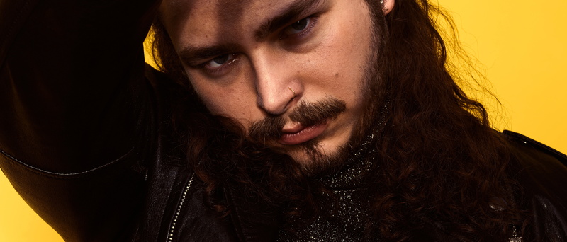 looking, emotion, male celebrities, depression - sadness, adult, beard, headshot, looking at camera, indoors, post malone, 8k, sadness, music, brown hair