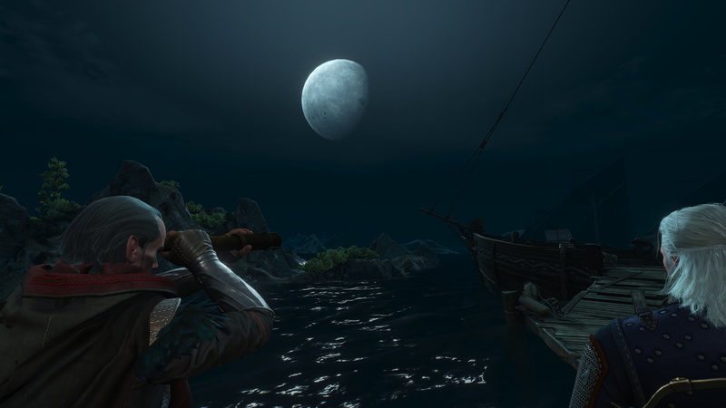 lifestyles, adult, outdoors, 4K, night, water, The Witcher 3: Wild Hunt, women, senior adult, people, men, The Witcher, RPG, males, moon, video games