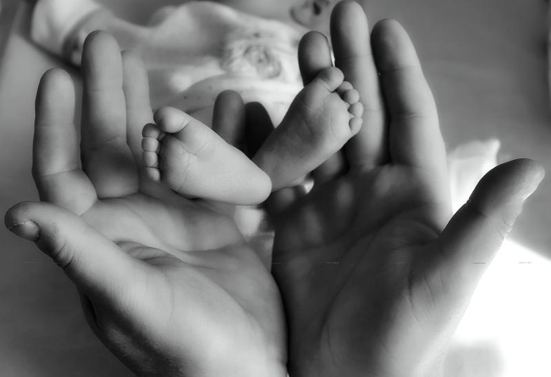 family, human foot, parents, indoors, born, two people, happy, barefoot, human limb, father, grandparents, young, close-up, security, holding, body part