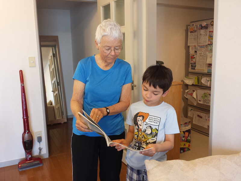 looking, elderly, senior adult, retired, lifestyles, indoors, childhood, two people, child, granny, grandma, grandmother, holding, bonding, men, smiling