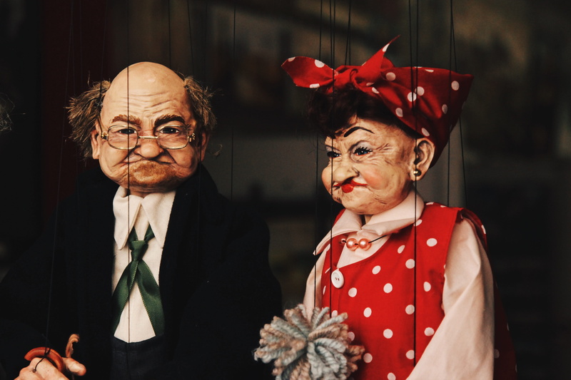 woman, closeup, two, grandma, lifestyles, senior adult, waist up, senior women, grandpa, women, 5K, show, men, man, photo, puppets, real people, two people
