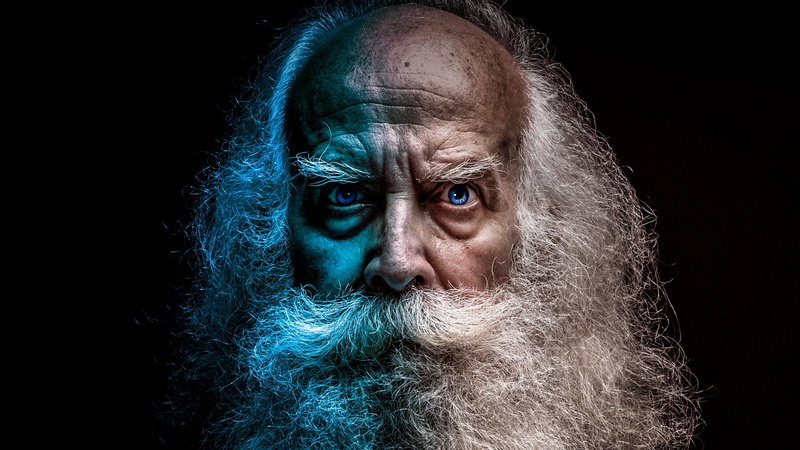 gray, headshot, 1080P, men, indoors, studio shot, mature men, human body part, photo, real people, white hair, face, facial hair, adult, Grandfather, beard