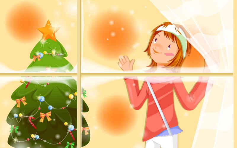 herringbone, holiday, girl, Christmas, 720P