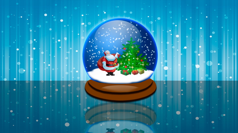 herringbone, 1080P, ball, snow, Santa Claus