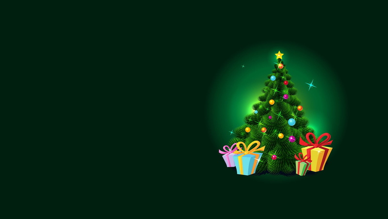 gift, green Color, shiny, season, New year, tree, celebration, holiday - event, christmas, no people, symbol, black background, humor, coniferous tree