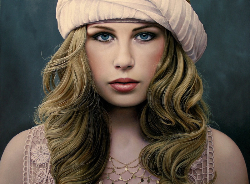 1080P, girl, face, decoration, art, turban, Christiane Vleugels