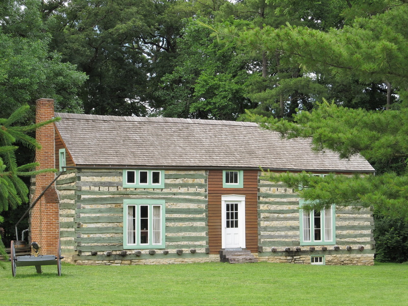 green color, general, window, log cabin, ulysses s grant, wood, grass, no people, day, plant, nature, lawn, historic, building, president, 2K, beauty in nature