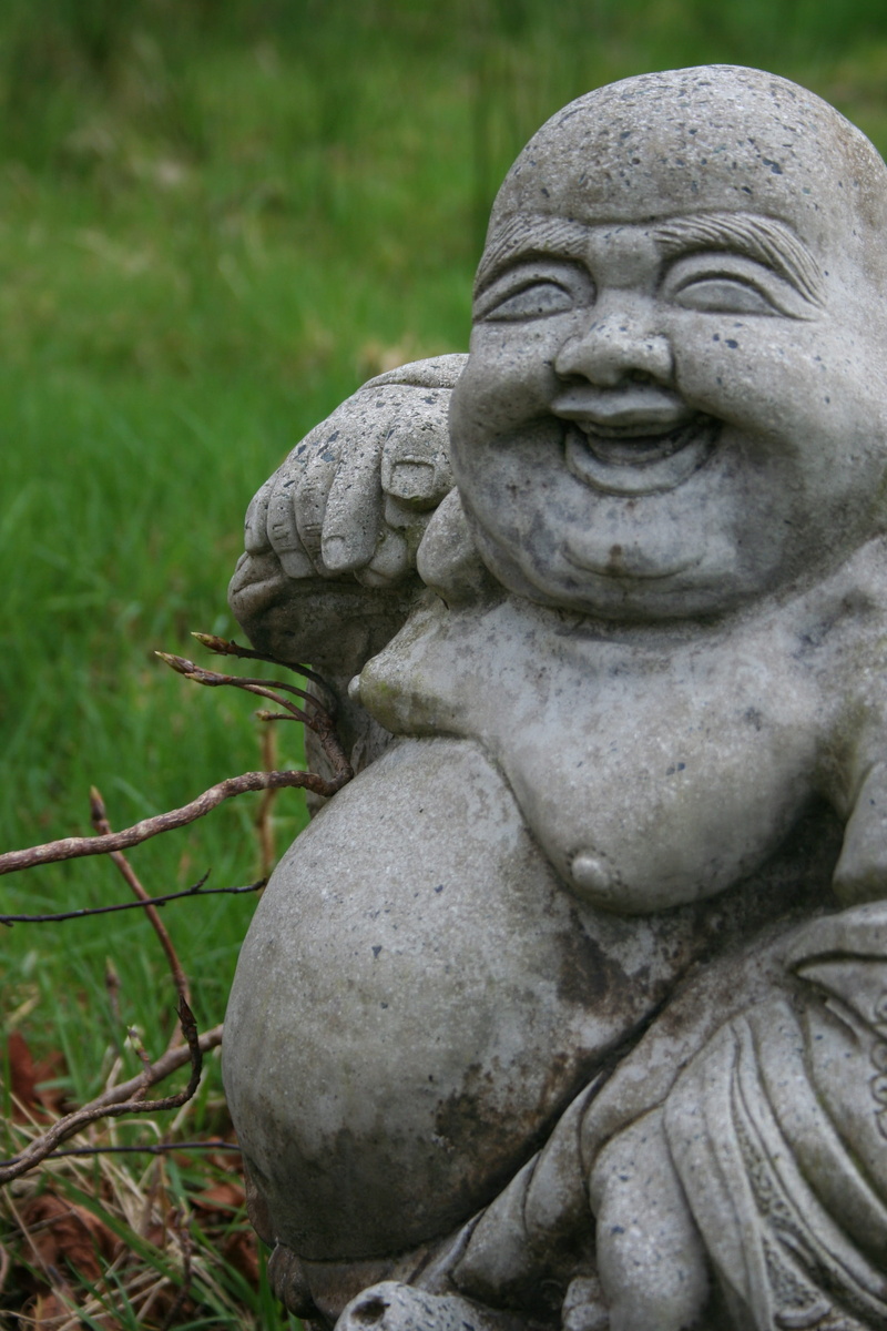 representation, human representation, craft, funny, sculpture, male likeness, laugh, stone material, belief, solid, statue, old, no people, garden, status