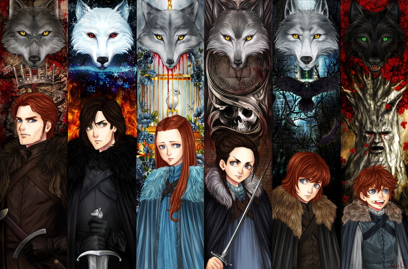 Arya Stark, A Song Of Ice And Fire, Rickon Stark, Jon Snow, Sansa Stark, 4K, Robb Stark, Fantasy