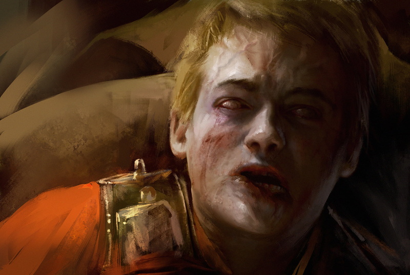 headshot, fear, haired, horror, emotion, art, dirty, praying, adult, looking at camera, 1080P, fan art, depression - sadness, old, glass, people, dirt