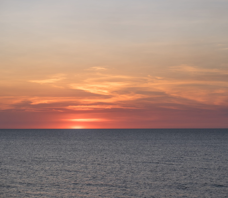 water, orange, horizon over water, orange color, non-urban scene, australia, nature, afternoon, tranquility, sunset, seascape, scenics - nature, beauty in nature