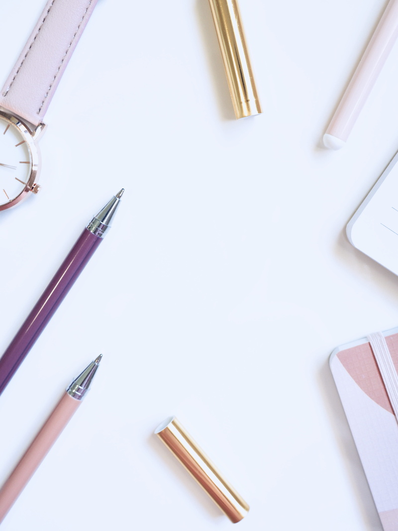 office, white background, journal, indoors, white, clean, simple, table, desk, flatlay, office supply, pen, write, open, group of objects, book, no people