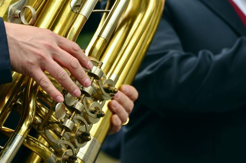 hands, gold colored, metal, customs, hand, one person, traditionally, music band, 4K, celebration, orchestra, blowers, music, human body part, gold, brass band
