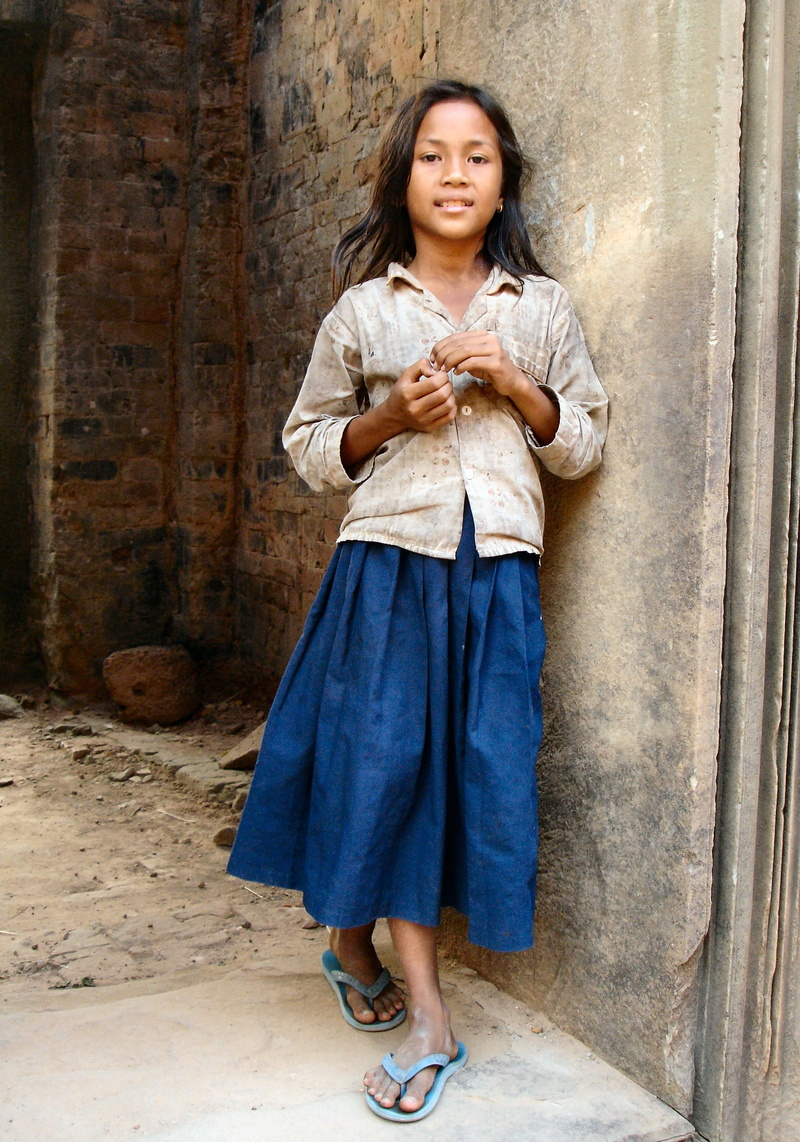 one Person, hairstyle, outdoors, india, concrete, young adult, smiling, child, temple, ruin, standing, expired, Angkor Wat, long hair, beautiful woman