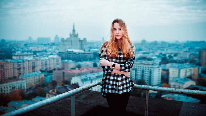 height, happiness, the city, one Person, adult, sunset, young Women, bridge - Man Made Structure, young Adult, females, nature, looking At Camera, beauty