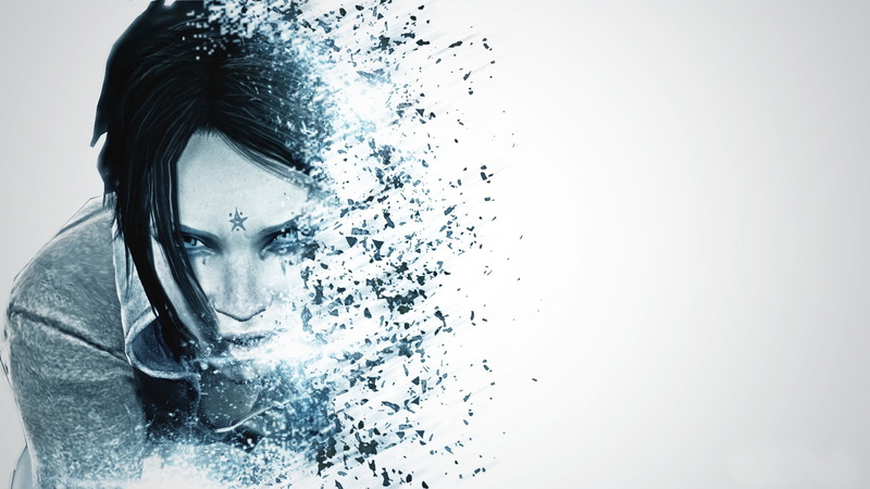 adult, hairstyle, hair, top, water, splashing, one person, studio shot, close-up, DmC: Devil May Cry, human face, Kat, indoors, headshot, front view, motion