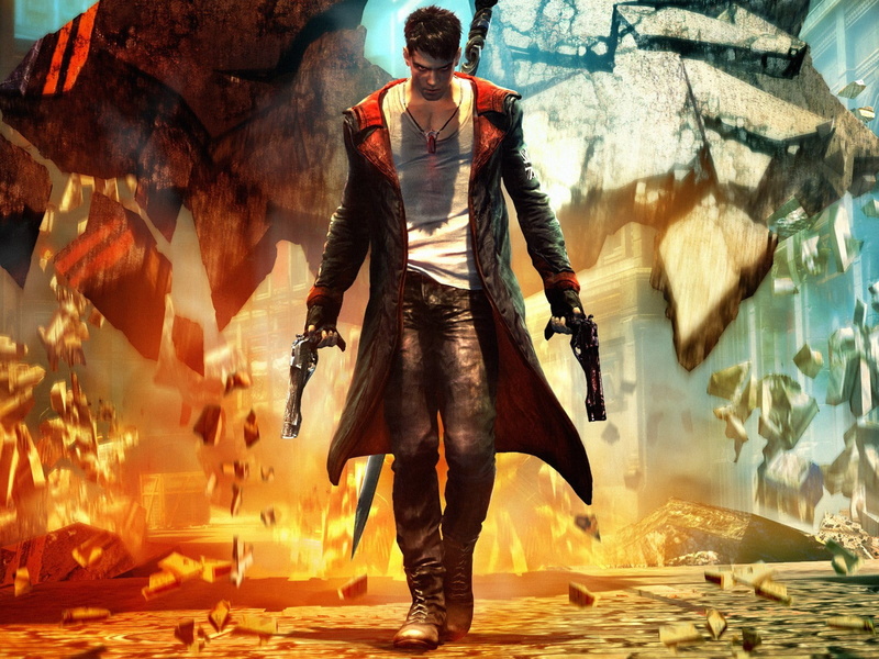 DmC: Devil May Cry, nature, outdoors, pistol, leisure activity, casual clothing, game, character, motion, lifestyles, front view, digital composite, one person
