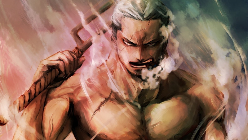 1080P, Man, Smoking, Anime, Cigar, Smoker (One Piece), One Piece, White Hair