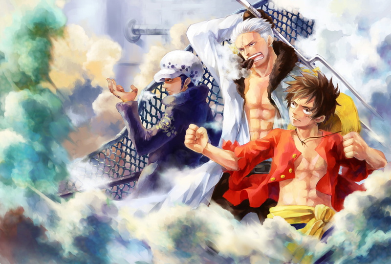 Smoker (One Piece), One Piece, Monkey D. Luffy, 1080P, Trafalgar Law
