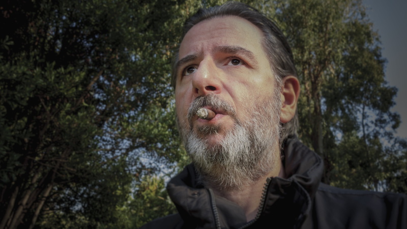 adult, beard, facial hair, eyebrow, mature men, 4K, mature adult, males, portrait, smoker, mustache, cigar, lifestyles, contemplation, looking away, looking