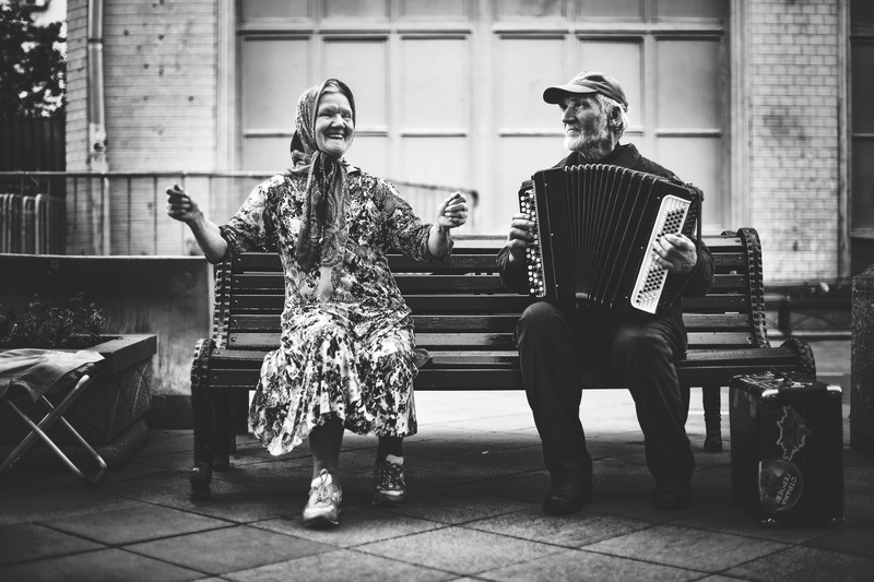 grandma, bench, 1080P, Bayan, grandpa