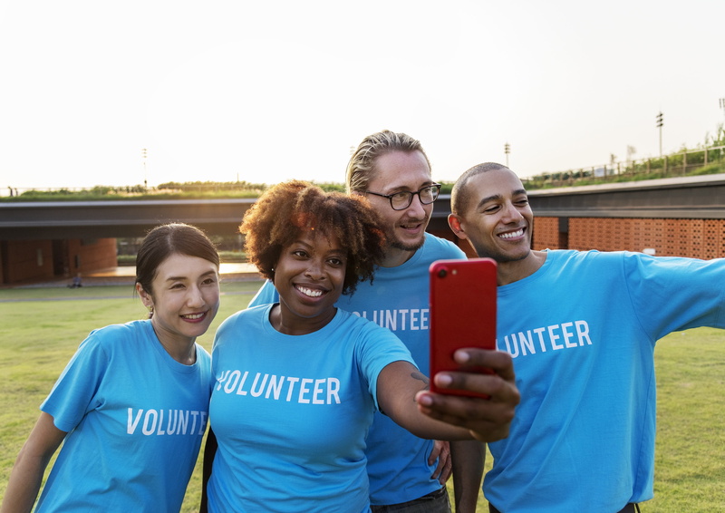 emotion, community outreach, standing, community service, teeth, waist up, american, portrait, smiling, together, casual clothing, asian, bonding, unity