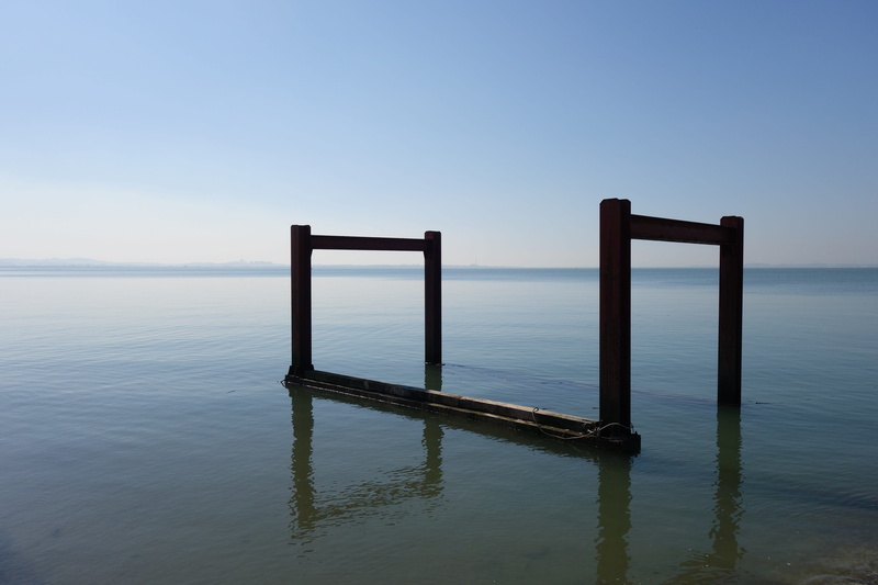 5K, horizontal, beauty in nature, unconscious, water, stop, reflection, wooden post, waterfront, tranquility, nature, sky, silence, abstract, non-urban scene