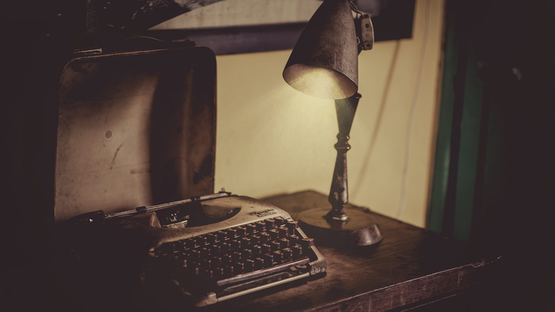 offense, laptop, still life, history, old, home interior, retro styled, gray, furniture, metal, wood - material, vintage, table, electric lamp, the past