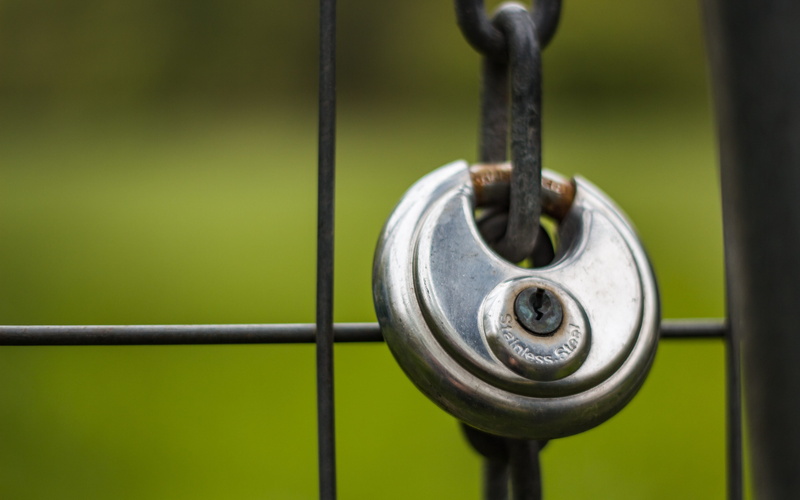metal, lock, Shiny, barrier, protection, security, Castles, no people, shut off, shape, design, close-up, u-lock, chain, outdoors, fence, focus on foreground