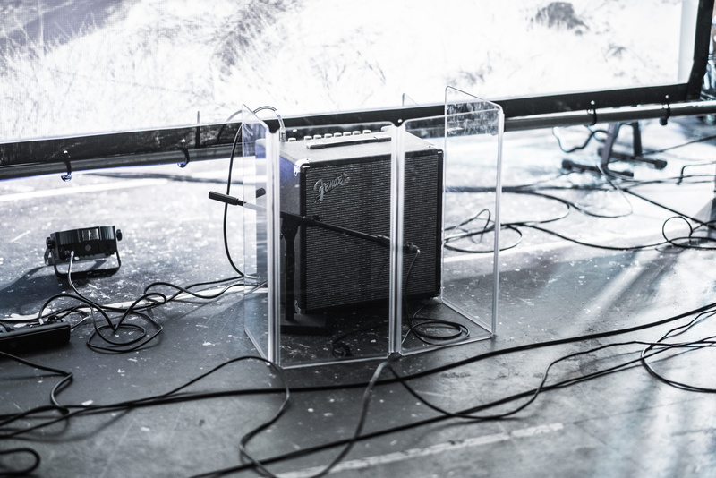 stage, sound recording equipment, inside, fender, wire, guitar, cable, panel, equipment, music, gray, musical instrument, speaker, spotlight, backstage
