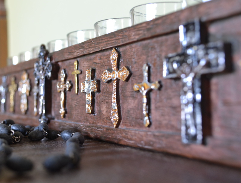 key, craft, hanging, indoors, candles and crosses, symbol, group of objects, in a row, 2K, crosses, religion, day, collection, christian, close-up, no people