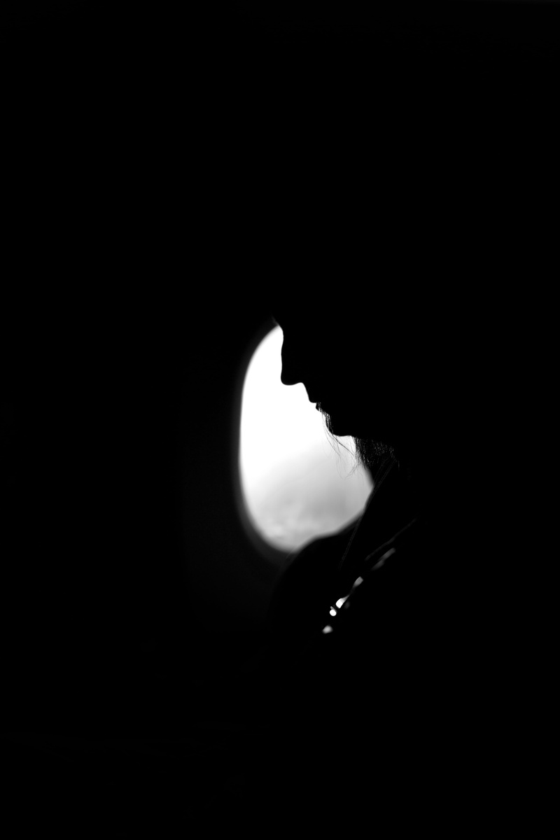 back Lit, horror, women, black, dark, shadow, black Color, spooky, close-up, sky, plane, black and white, black Background, low Key, white, human Face