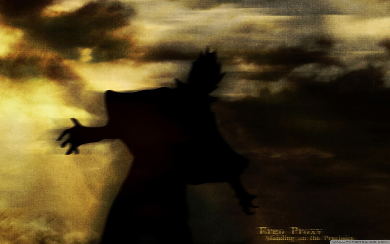 sunset, sky, outdoors, motion, Vincent Law, Ergo Proxy, no people, cloud - sky, one animal, mammal, nature, silhouette, domestic, animal wildlife, representation