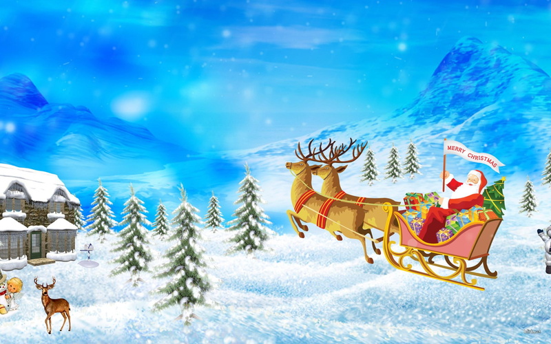 illustration, 1080P, santa, christmas, merry, clause