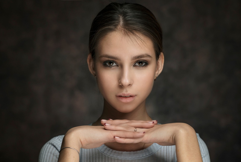 Elena Aksenova, 1080P, women, nose rings, face, portrait, Maxim Maximov