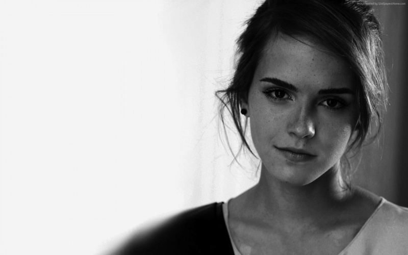 actress, Emma Watson, 1080P, face, monochrome, women